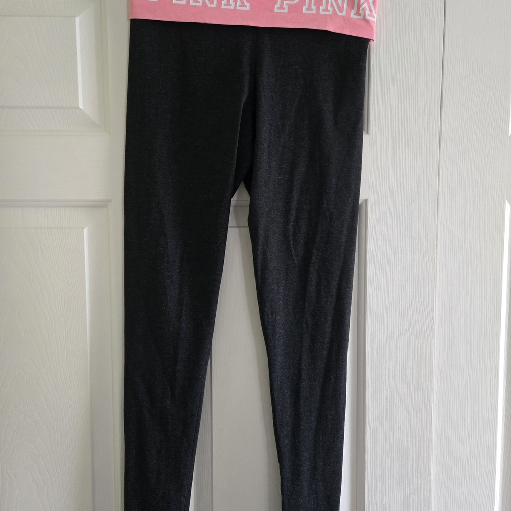 Victoria's Secret Pink and Black Leggings Athletic Wear